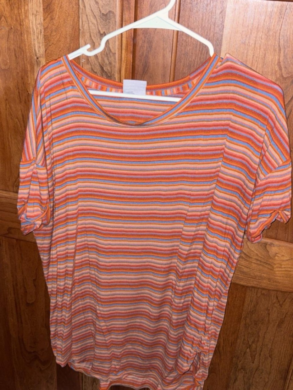 Women’s Striped Short Sleeve Tee in Orange Multi